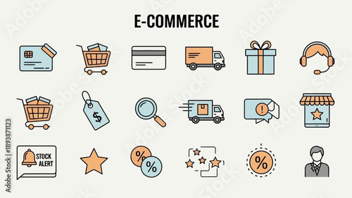 Ecommerce icons for online shopping 2.