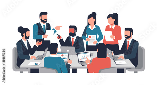 Business Professionals Meeting and Discussing.