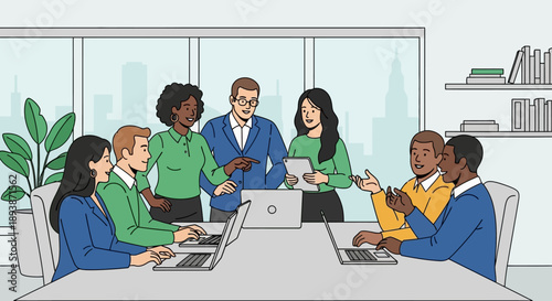 Diverse Business Team Meeting Around Table.