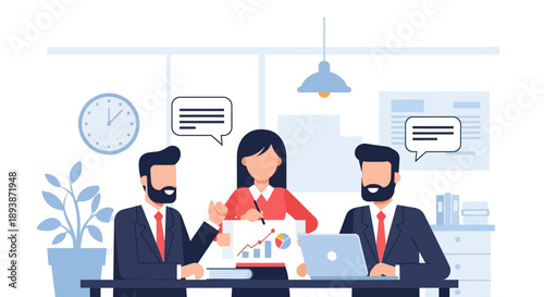 Office Meeting with Colleagues Discussing Documents.