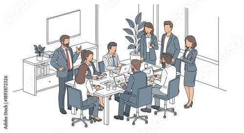 Business Professionals in Meeting Room Discussion.