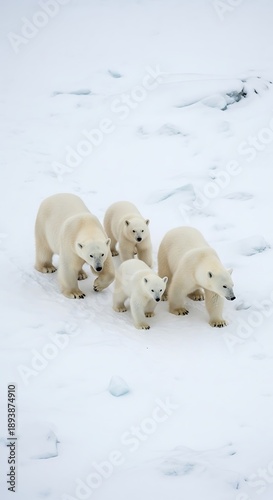 Wallpaper Mural Polar Bear Family on Arctic Ice - A Portrait of Wildlife. Torontodigital.ca