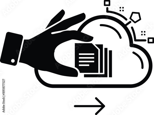 Cloud Document File Access and Data Control Icon