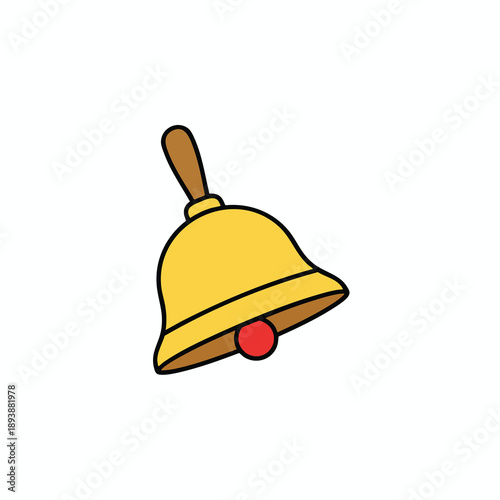 Vibrant Yellow Cartoon Bell Illustration