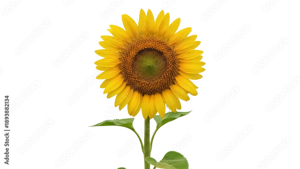 Fototapeta premium Isolated yellow sunflower plant, a vibrant and captivating nature image in summer season