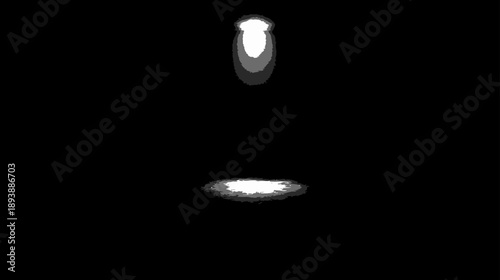 Futuristic abstract white glowing light and smoke effect on black background, mysterious atmospheric energy design element.