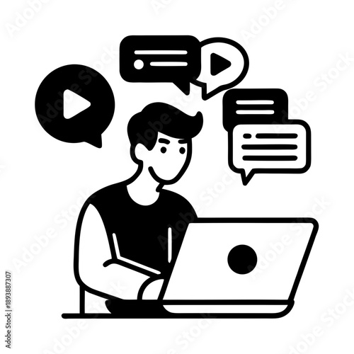 Content Creator Online Video Blogging Icon