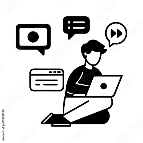 Content Creator Online Video Blogging Icon
