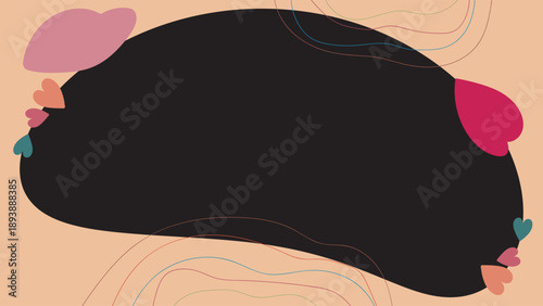 Modern Romantic Template Pastel Colorful Background. Abstract Heart Hand Drawn Organic Shapes and Copy Space Area Design Vector. Suitable for Digital Marketing, Branding, Photo Collage Design