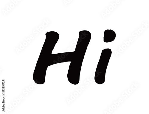 Hi Handwritten calligraphy brush character
