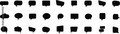 Speech bubble icon set. Cloud speech bubbles collection.  Blank bubbles vector icons.  