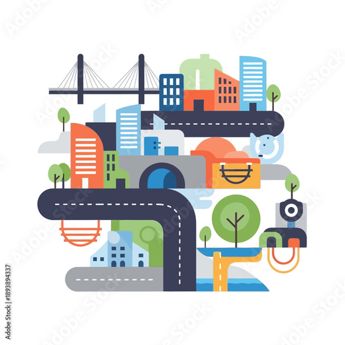 City Roads Infrastructure Highway System.