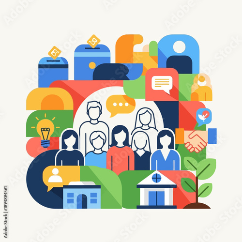 Diverse group of people standing together.