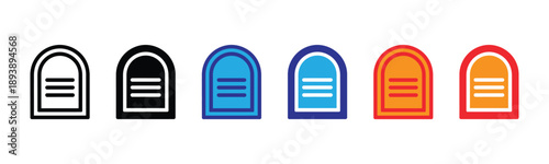 Vector illustration icon colorful mailboxes icons set in different styles and colors
