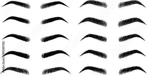 Collection of various eyebrow shapes and styles