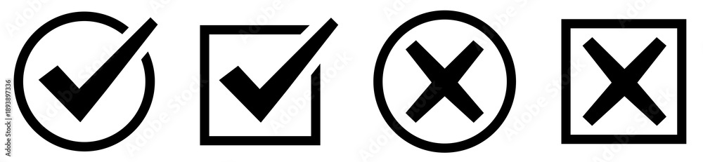 Obraz premium Checkmark and cross symbol design