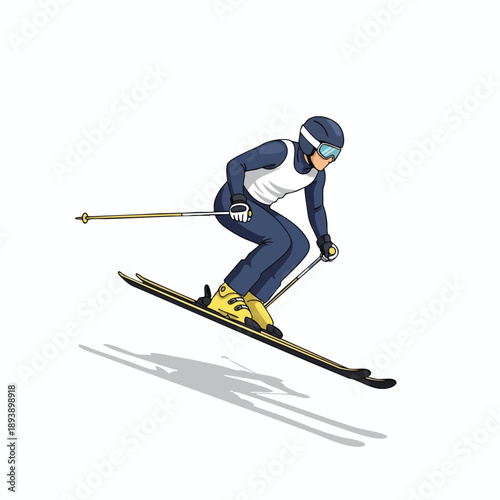 Skiing Athlete in Action