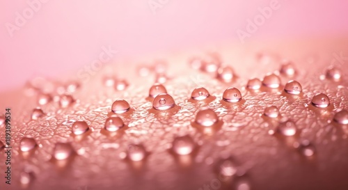 Water droplets on skin texture