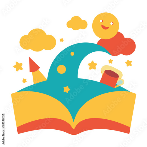 Whimsical children's book illustration style, fantasy, imaginative, playful art, storybook elements