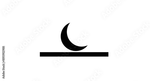 Simple black crescent moon icon on white background.