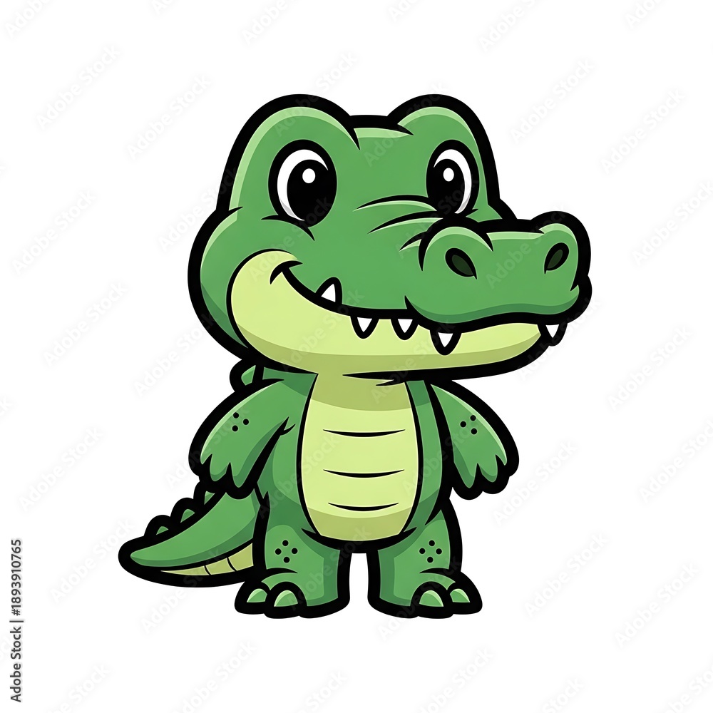 Fototapeta premium Cartoon Alligators Character Design with Smile.