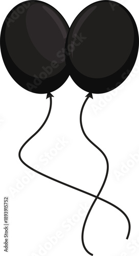 Party balloon icons. Birthday celebration event symbols. Simple flat vector icon.