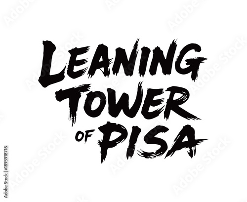 Leaning Tower of Pisa Handwritten in English
