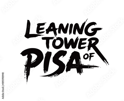 Leaning Tower of Pisa Handwritten in English
