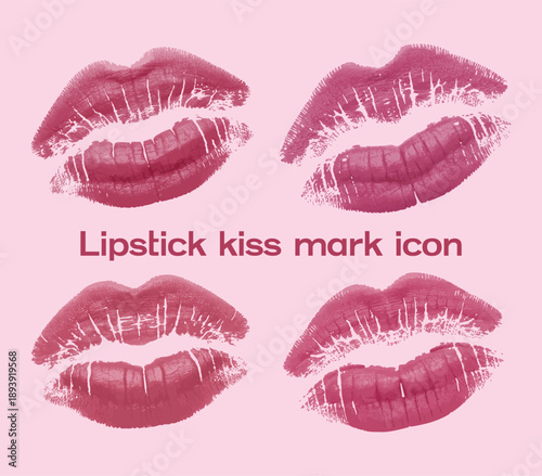 set of red lips vector