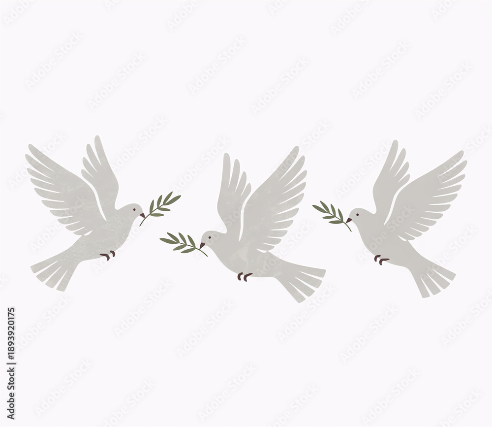 Fototapeta premium International Women’s Day dove set of peace 
