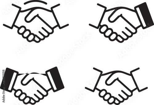 handshake vector illustration. Handshake icon Silhouette and outline vector illustration