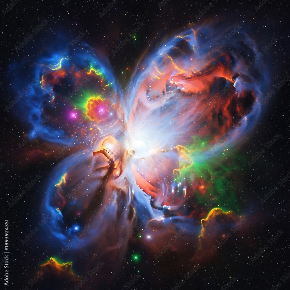 Obraz premium Cosmic Butterfly - A Stunning Nebula of Light and Color.