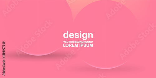 Abstract Pink Geometric Background with Soft Circles and Minimal Shadow