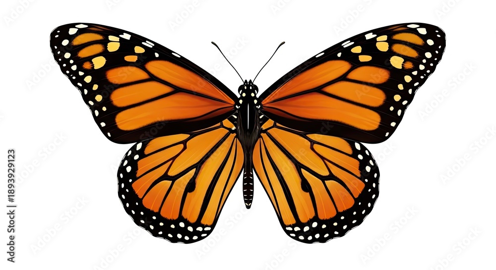 Obraz premium Vibrant monarch butterfly with distinctive orange and black wings