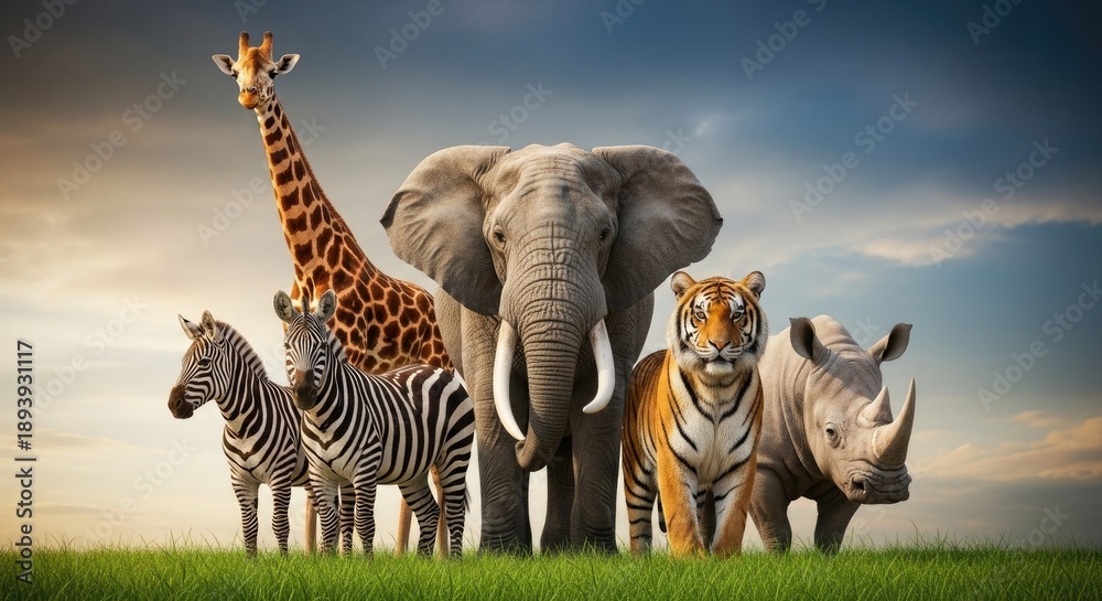 Fototapeta premium Wildlife friends in harmony on a sunny day