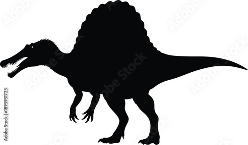 Silhouette of a dinosaur isolated on transparent background
