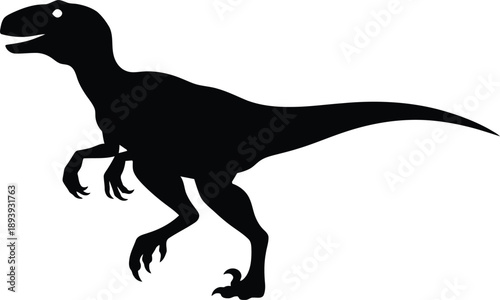 Silhouette of a dinosaur isolated on transparent background