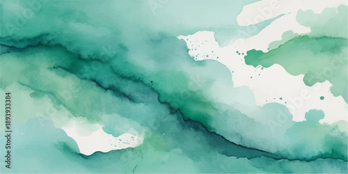 Blue watercolor world map over sky background