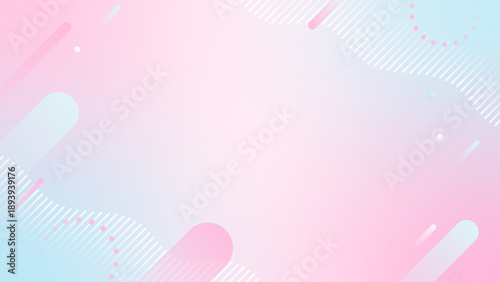 春　ポップ なピンクと水色のグラデーション 背景　16:9	