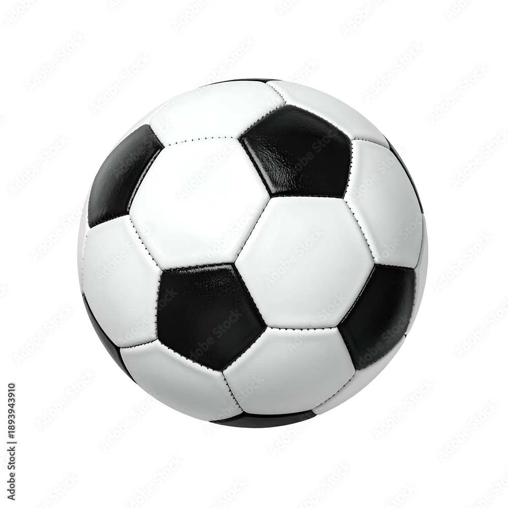 Fototapeta premium Isolated soccer ball, classic design, white and black panels, perfect for sports or game related themes