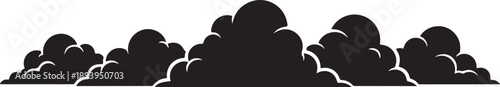 Black clouds silhouette on a white background illustration design
