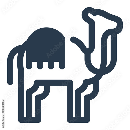 Camel desert transport icon of Egypt