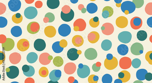 Retro circular shapes in a seamless pattern create a visually appealing background design bursting