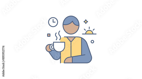 Enjoying a Cozy Moment at Home with a Warm Drink in a Peaceful Environment