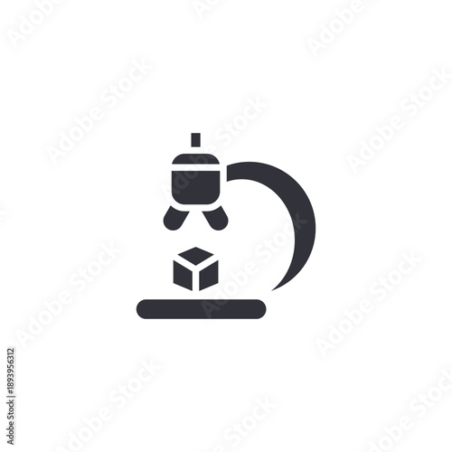 Microscope icon representing laboratory testing, product analysis, scientific research, and detailed quality examination.