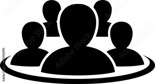 Simple icon representing group of people or team collaboration, conveying community, togetherness, and social connection.
