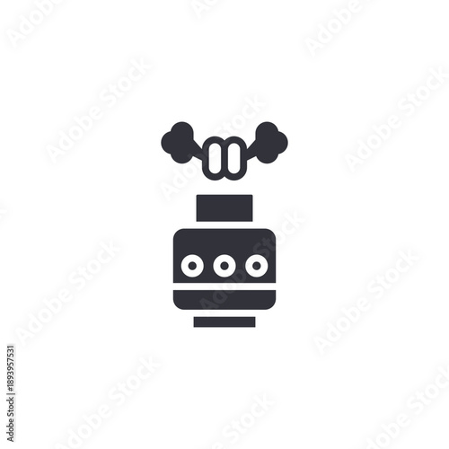 Vape coil or atomizer component icon with vapor symbol, illustrating replacement parts and hardware accessories.