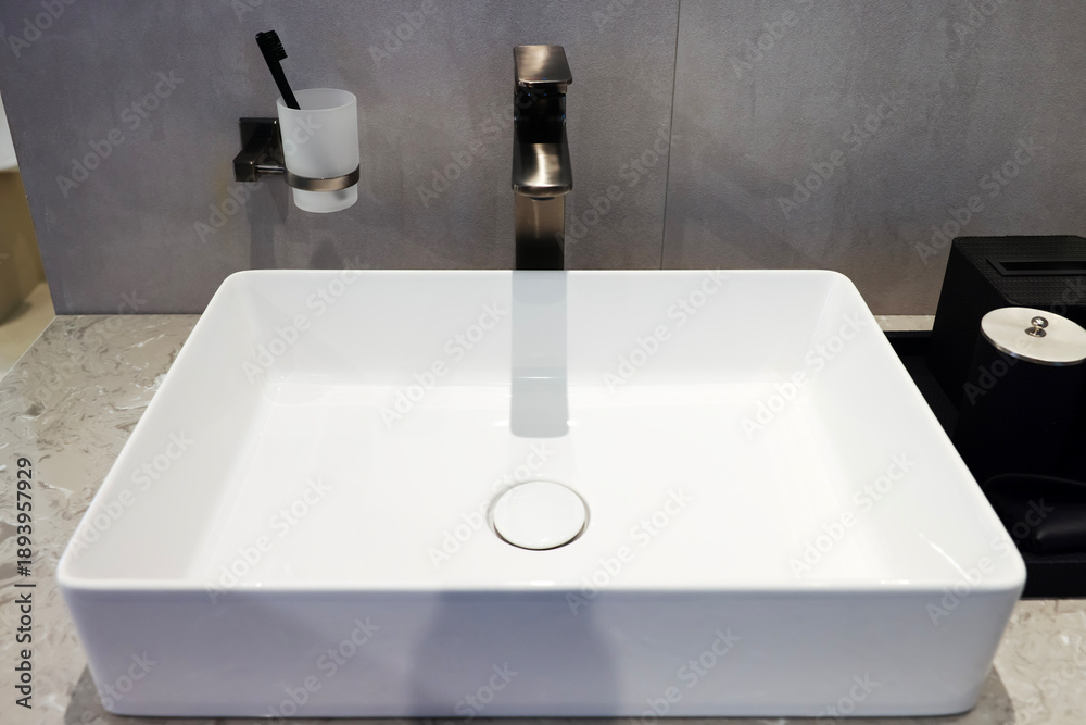 Fototapeta premium white washbasin