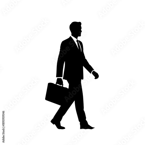 silhouette of businessman with briefcase