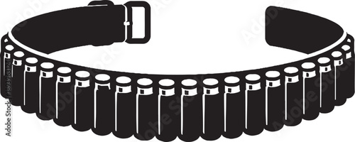 Hunting Ammo Belt Black Silhouette Icon